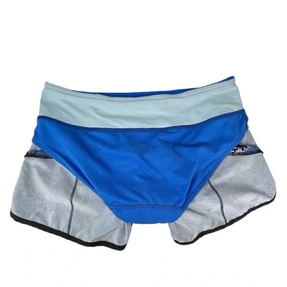 Lululemon Speed Shorts Mini Ziggy Snake Print Running Blue Black Gray Size 4 EUC - Picture 4 of 7